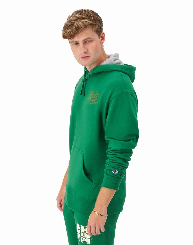 Men's Champio Powerblend Hoodie Green | R8NM71