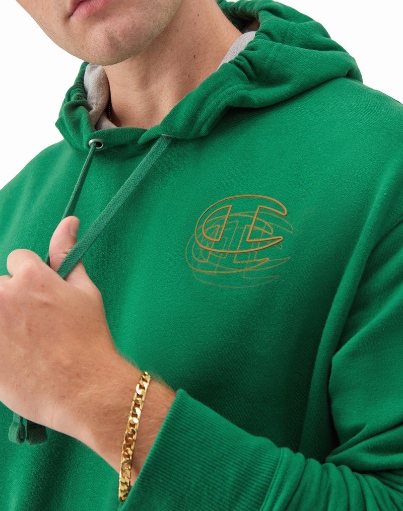 Men's Champio Powerblend Hoodie Green | R8NM71