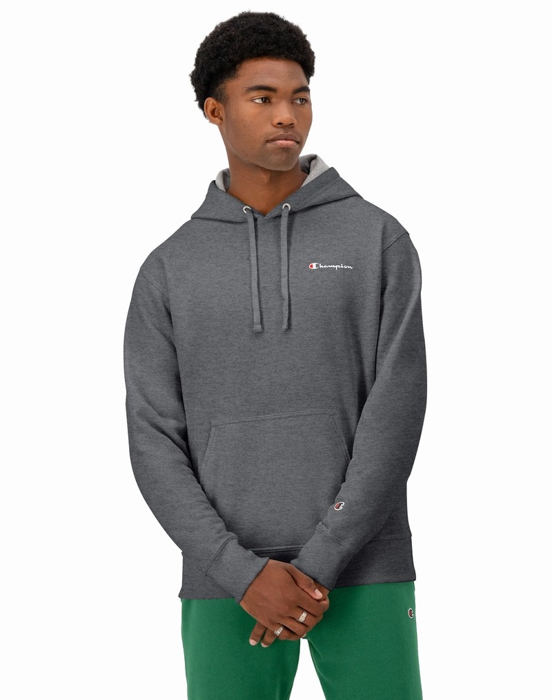 Men\'s Champio Powerblend Hoodie Grey | L0BI36