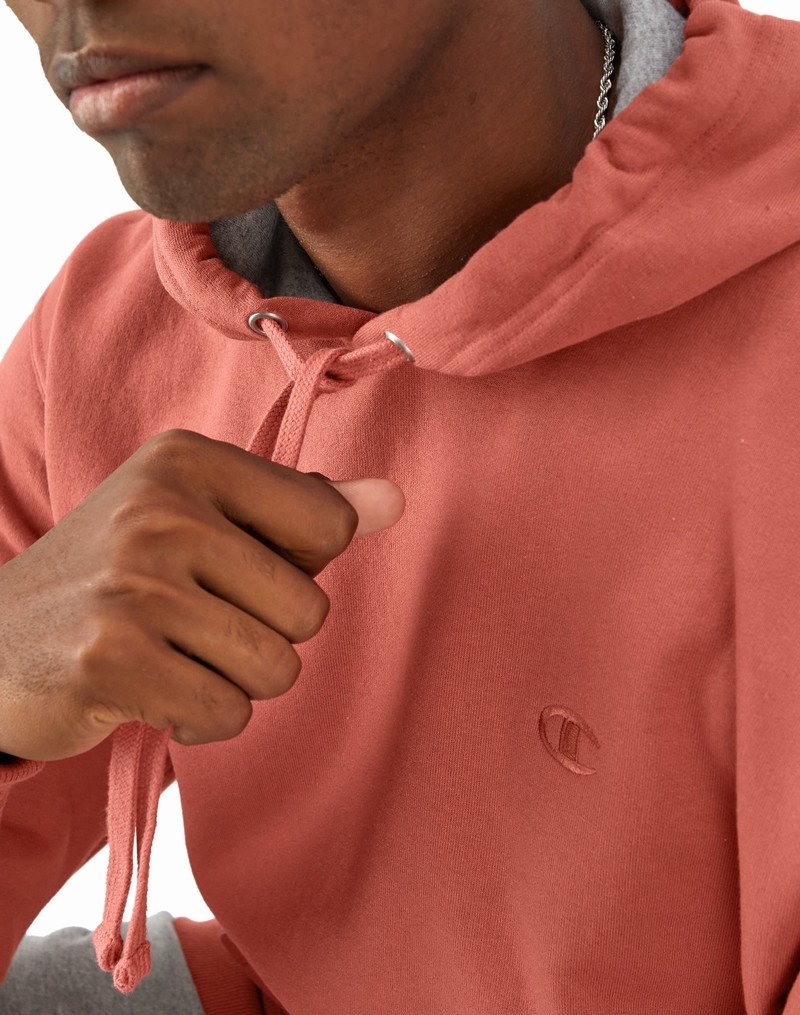 Men's Champio Powerblend Hoodie Pink | D9QR21