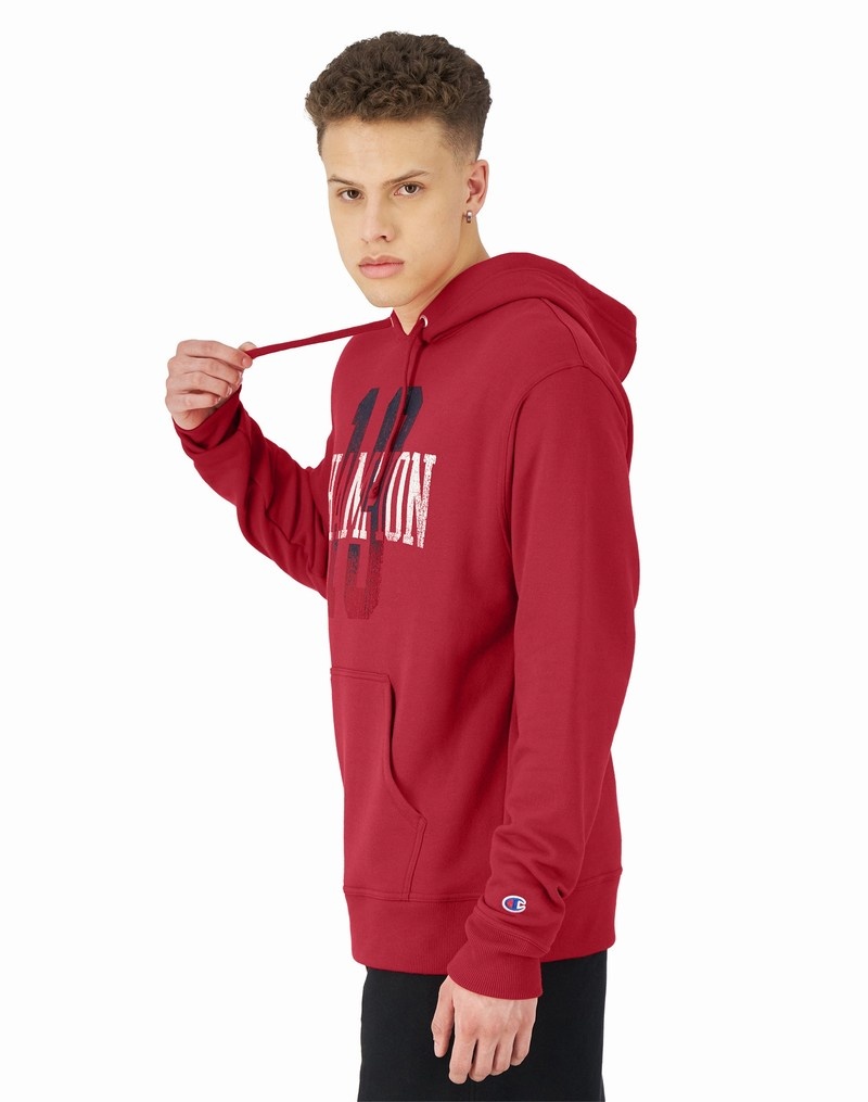 Men's Champio Powerblend Hoodie Red | X4UU71