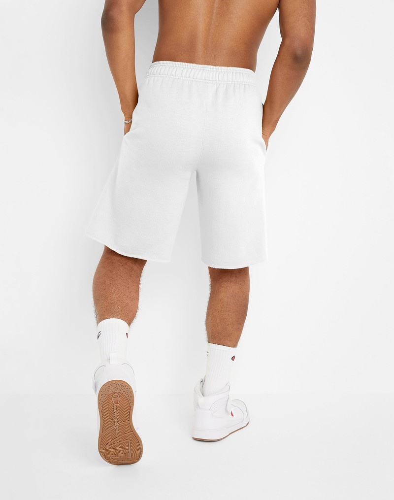 Men's Champio Powerblend Shorts White | V5BA98