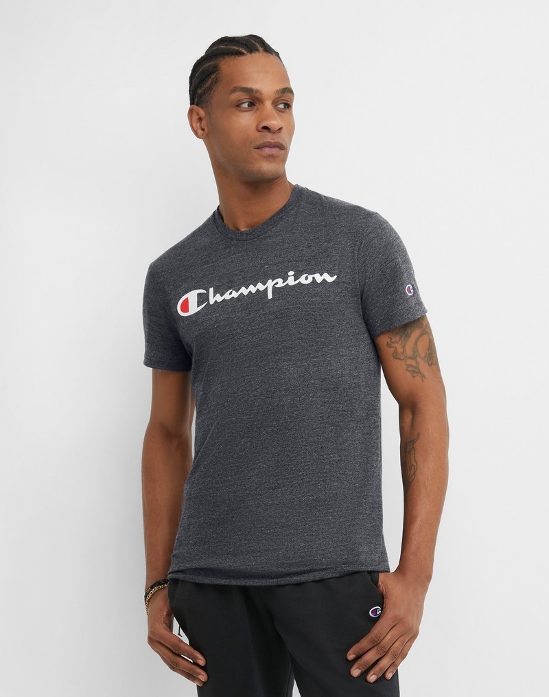 Men\'s Champio Powerblend T Shirts Grey | T5SD29