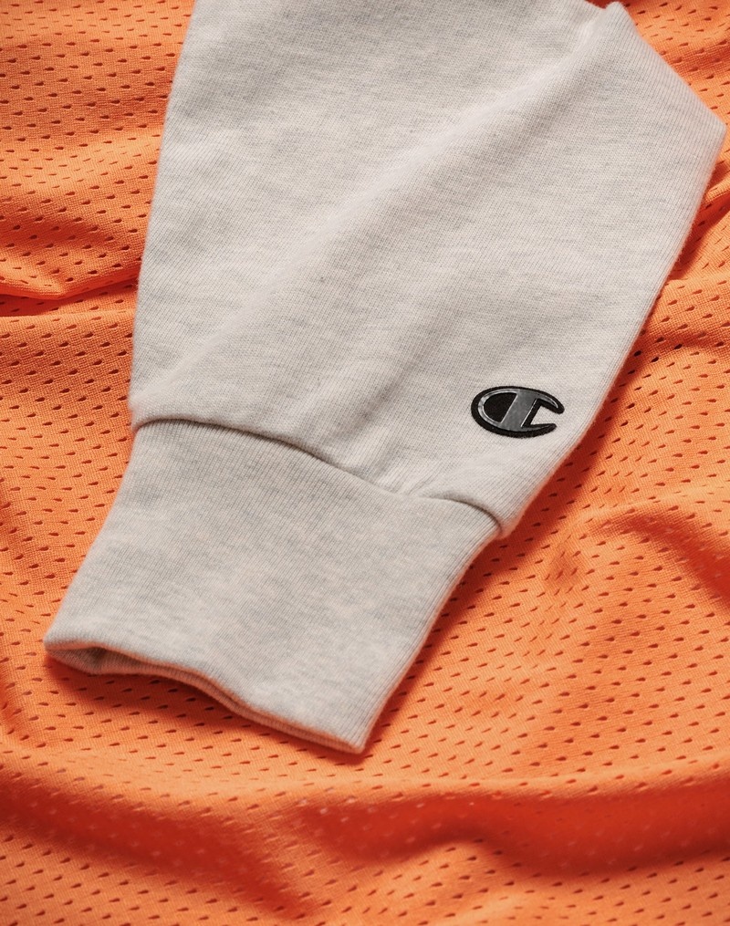 Men's Champio Premium Weave Layered Mesh Hoodie Orange | A1DI70