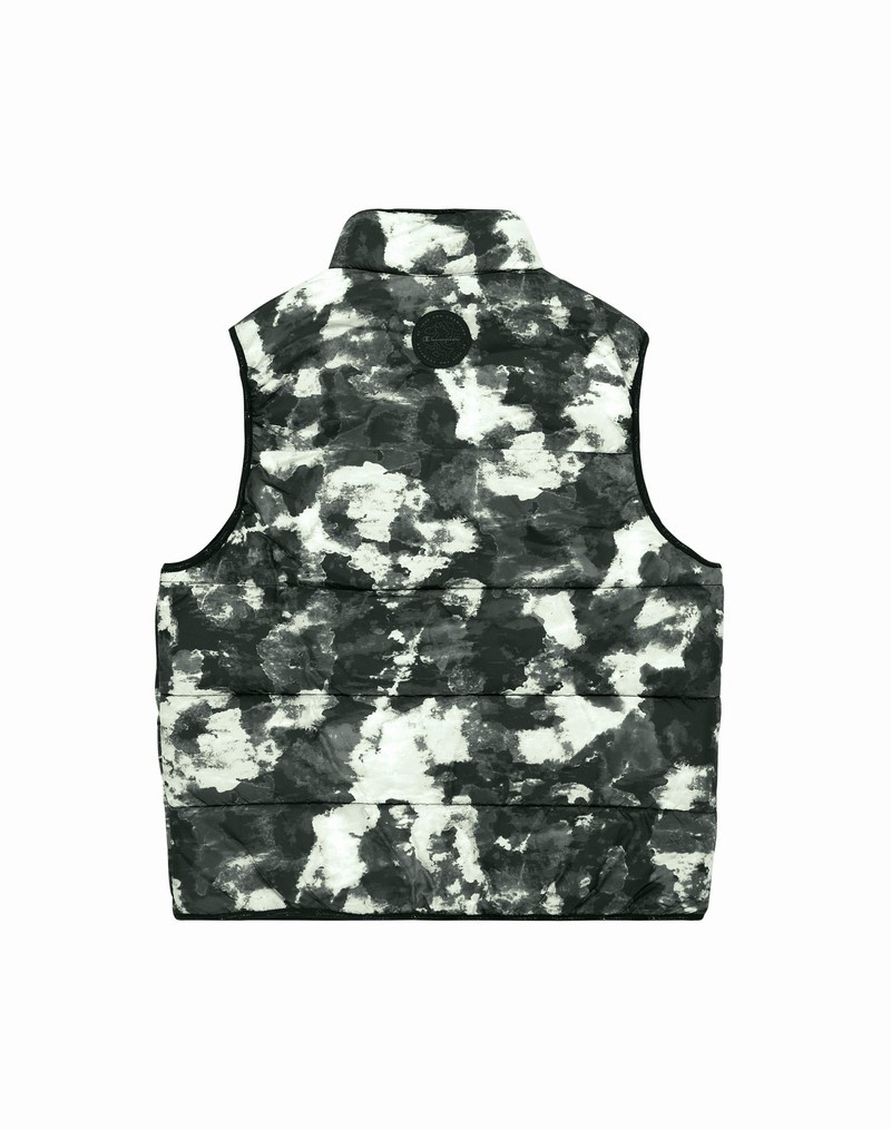 Men's Champio Puffer Vest Black | J8UP63