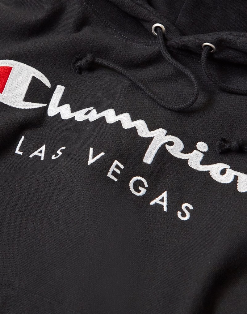 Men's Champio Reverse Weave Hoodie Black | M0BA55