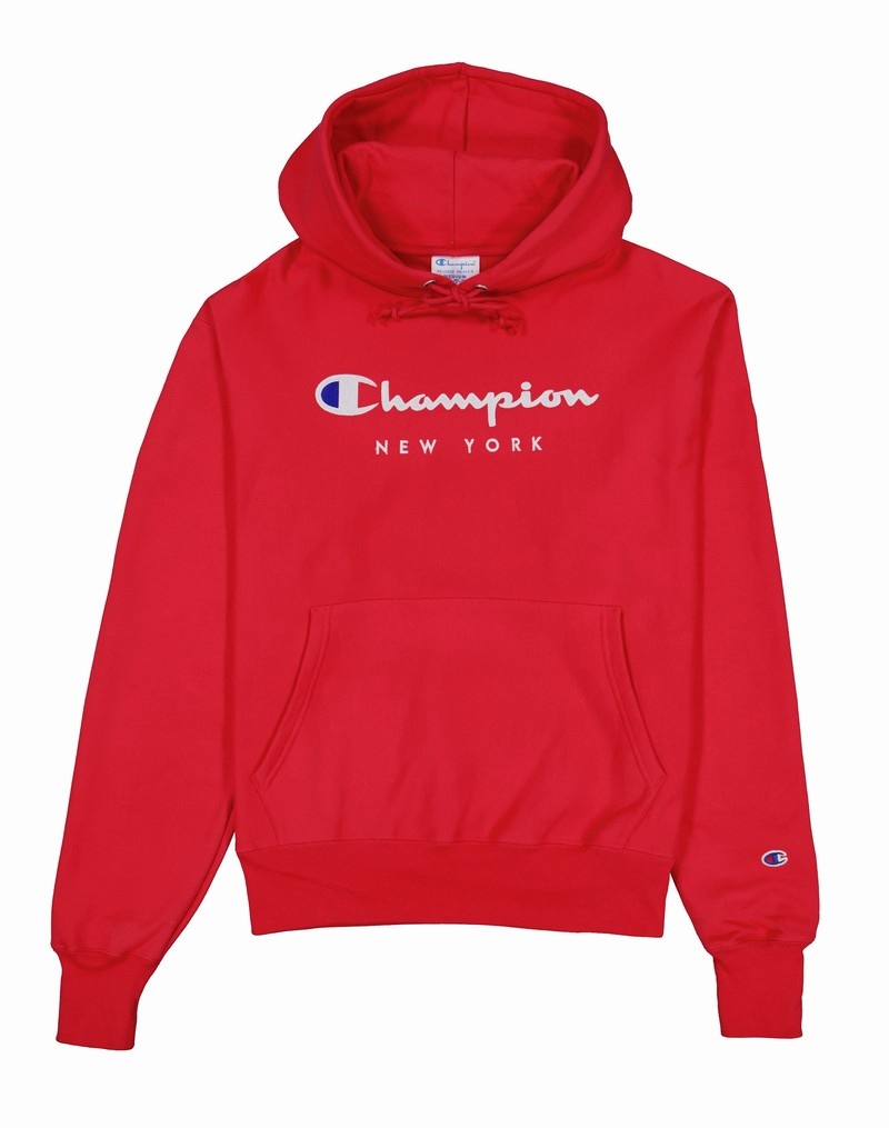 Men\'s Champio Reverse Weave Hoodie Red | H6RH48