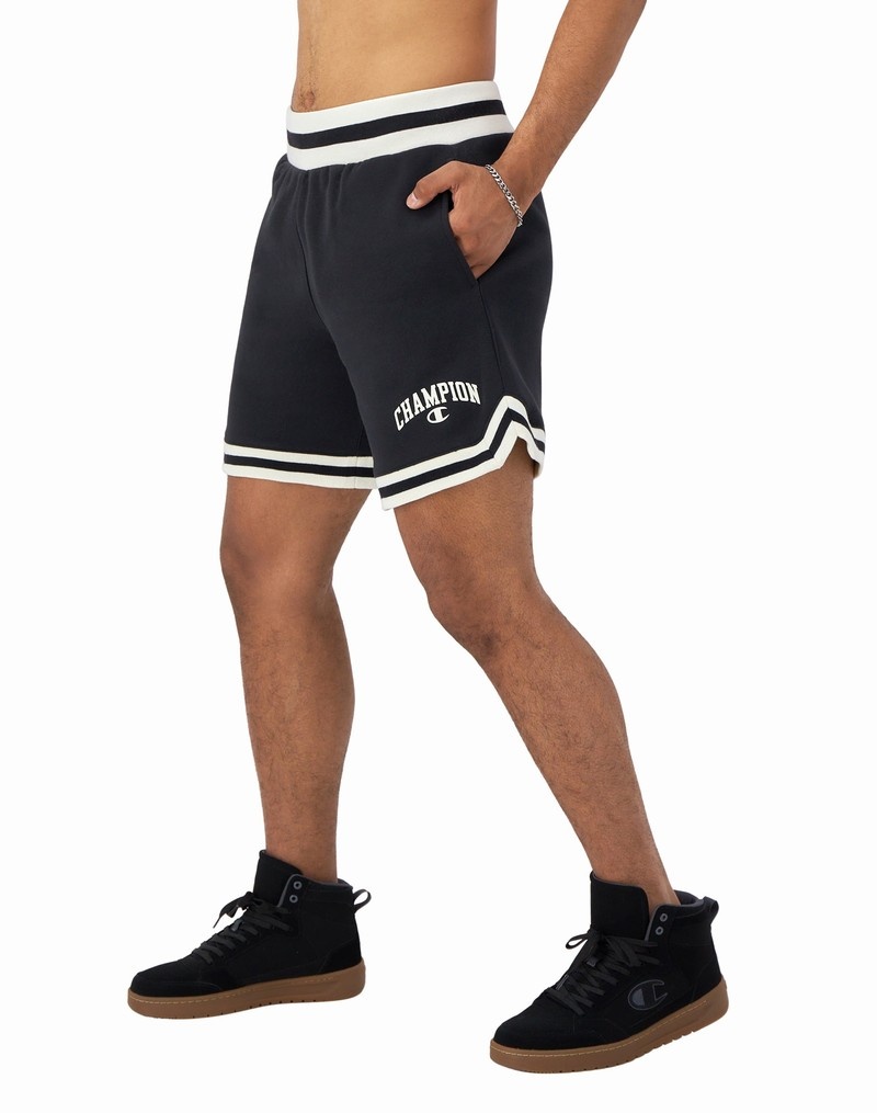 Men's Champio Reverse Weave Knit Shorts Black | D0TN05