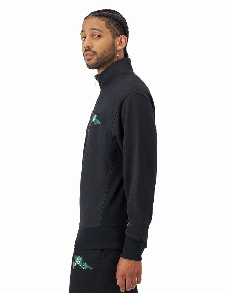 Men's Champio Reverse Weave Quarter Zip Pullover Black | R9WX92