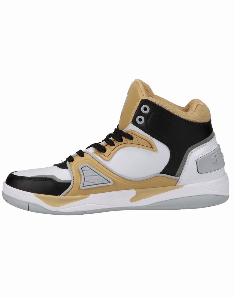 Men's Champio Rezone Drill Hi Sneakers Brown | L1TM10