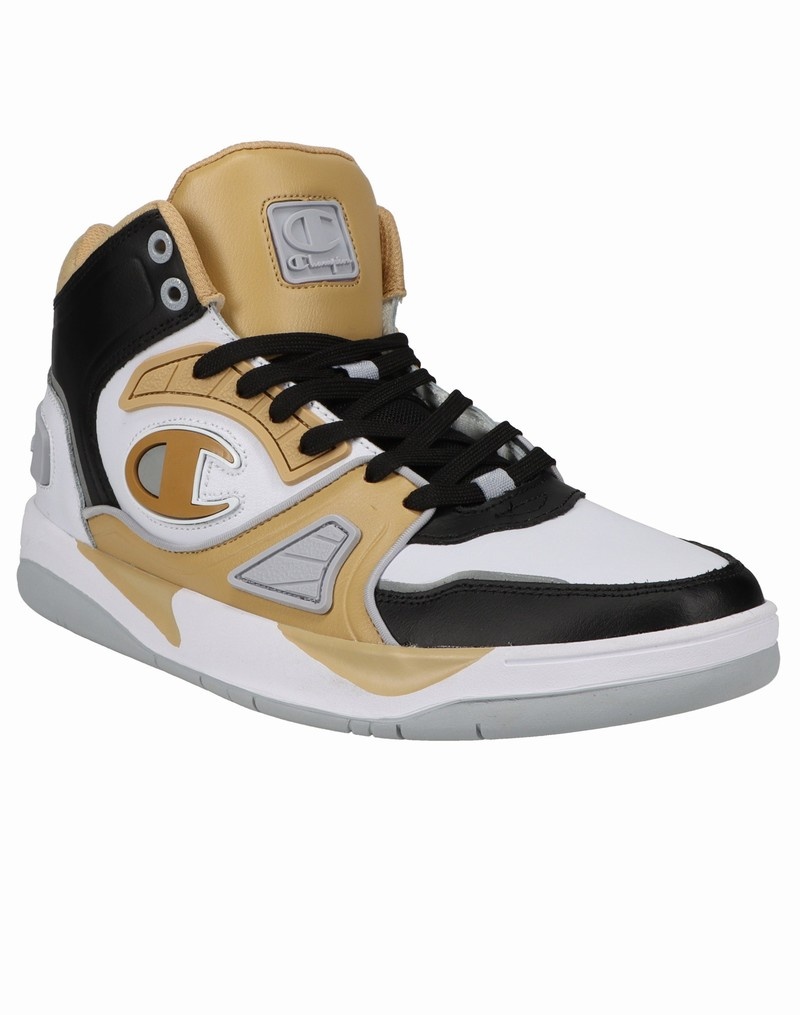 Men's Champio Rezone Drill Hi Sneakers Brown | L1TM10