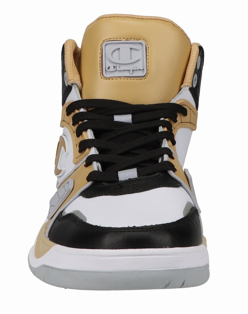 Men's Champio Rezone Drill Hi Sneakers Brown | L1TM10