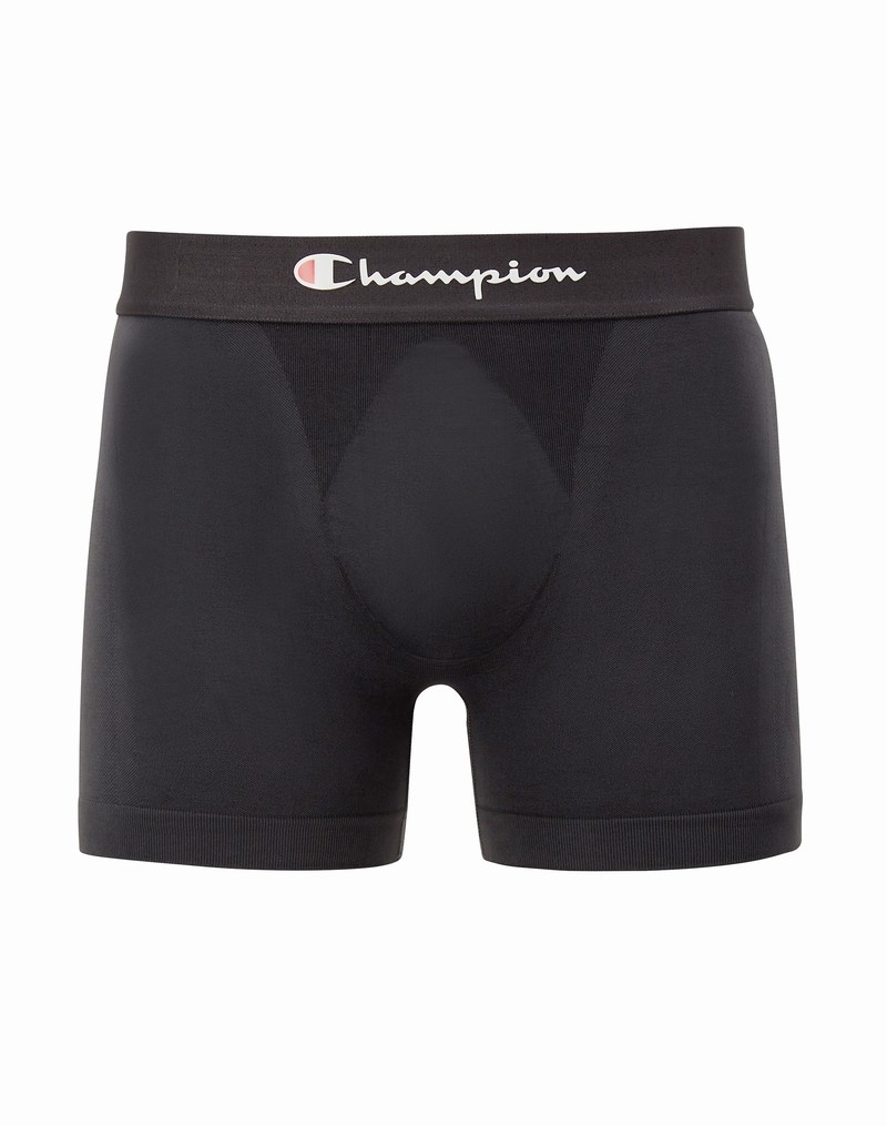 Men\'s Champio Seamless Briefs Black | G8WM54