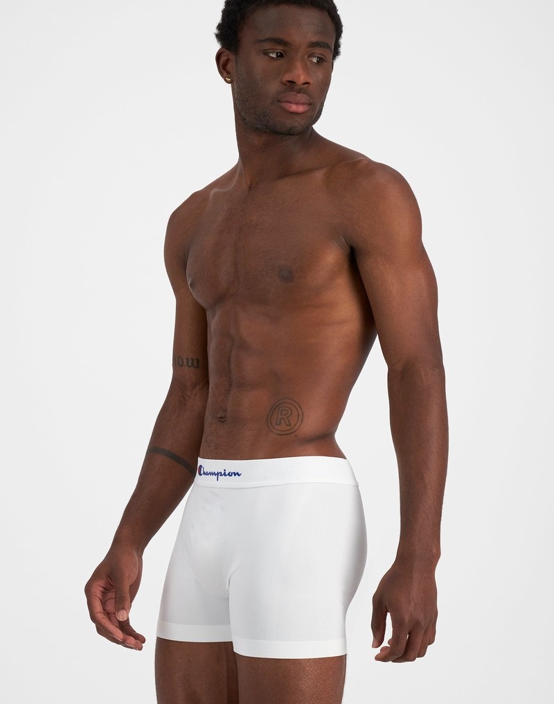 Men's Champio Seamless Briefs White | G5KR65