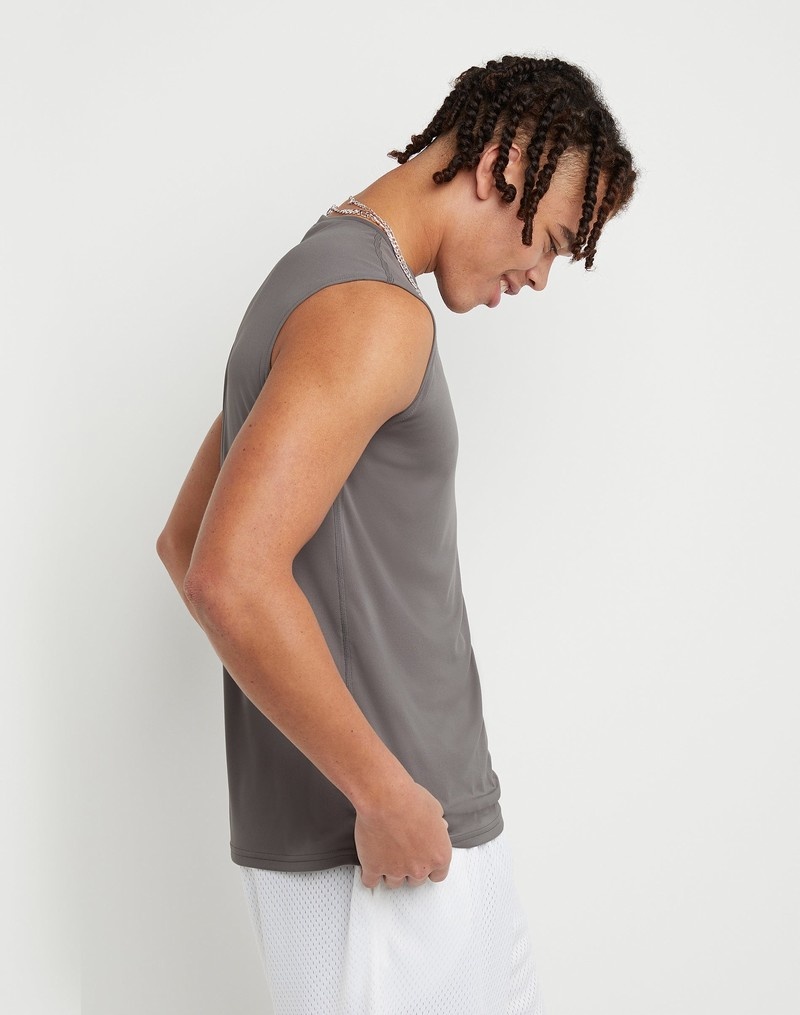 Men's Champio Sport Muscle Tank Top Grey | P9SI04