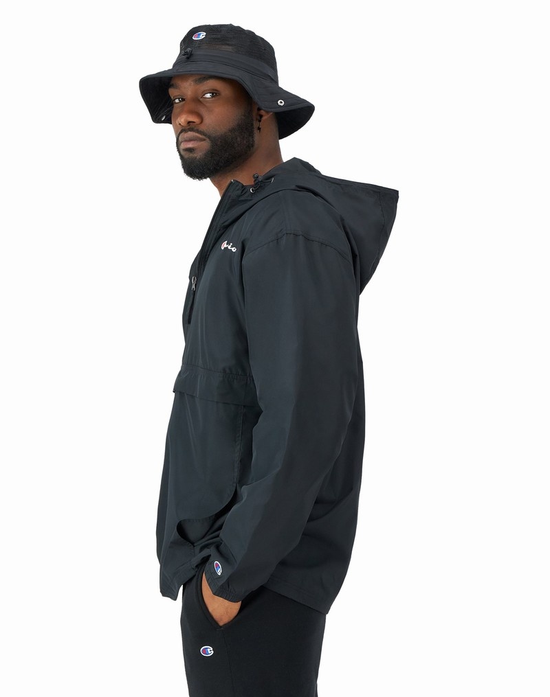 Men's Champio Stadium Packable Jackets Black | J2RN16