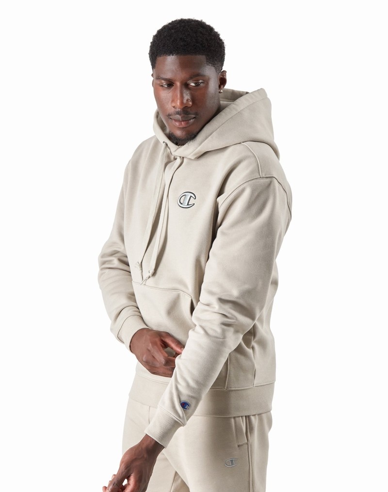 Men's Champio Super Fleece Cone Hoodie Beige | B3ED70