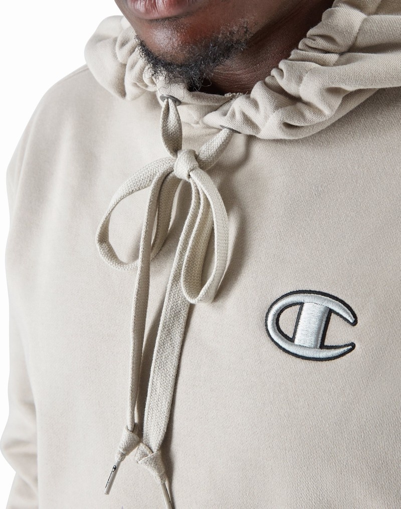 Men's Champio Super Fleece Cone Hoodie Beige | B3ED70