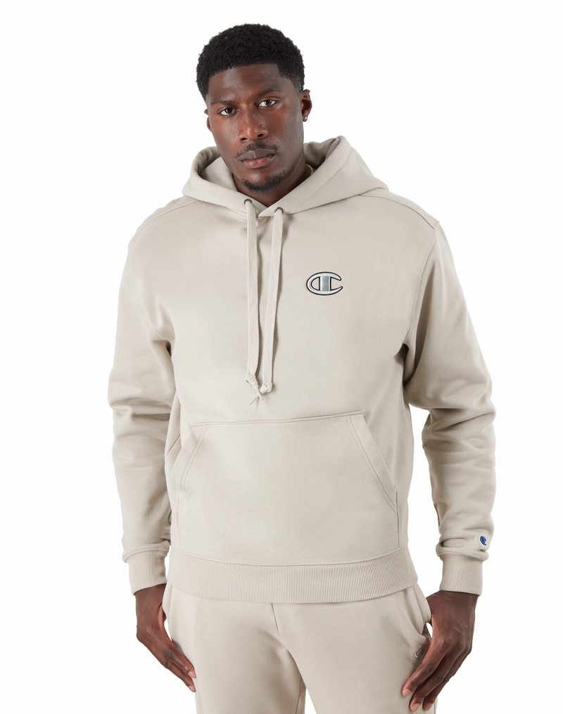 Men\'s Champio Super Fleece Cone Hoodie Beige | B3ED70