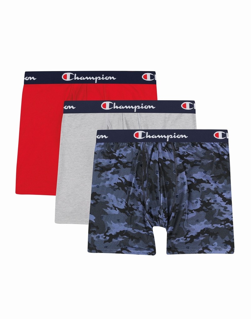 Men's Champio Total Support Pouch Pack Briefs Navy | K7QR33