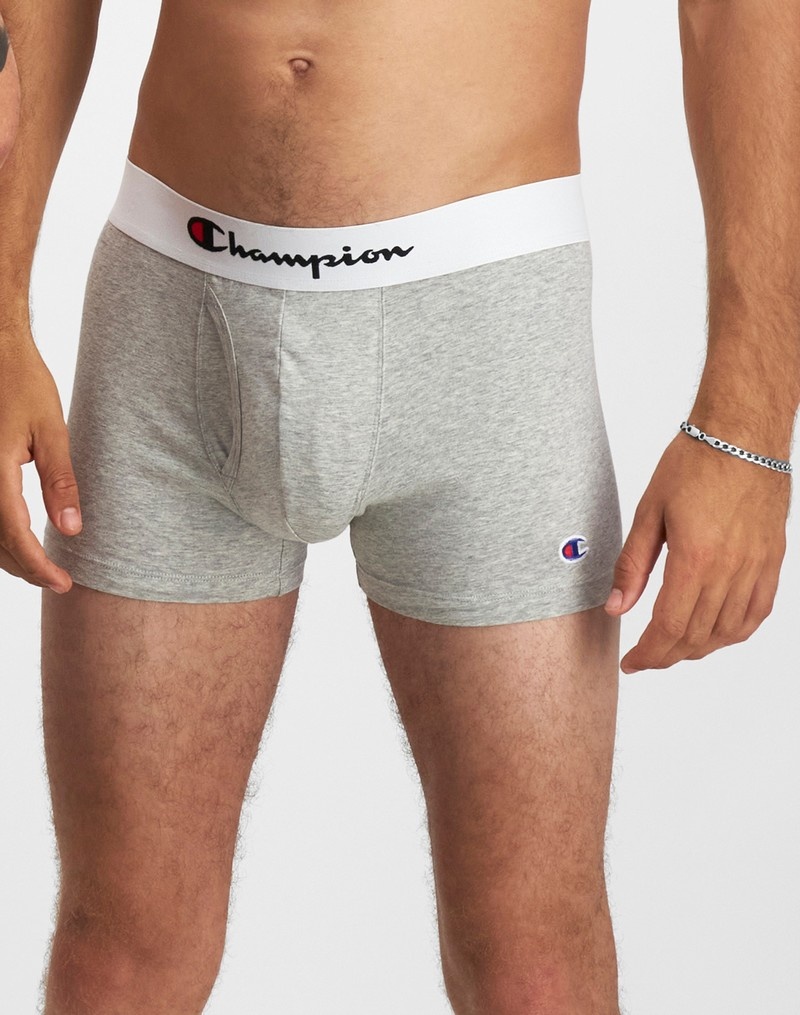 Men\'s Champio Trunks Briefs Grey | H1CD88