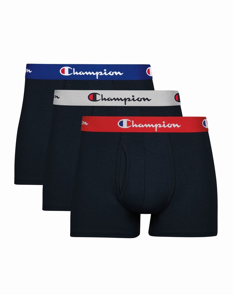 Men\'s Champio Trunks Pack Briefs Black | H7KL11