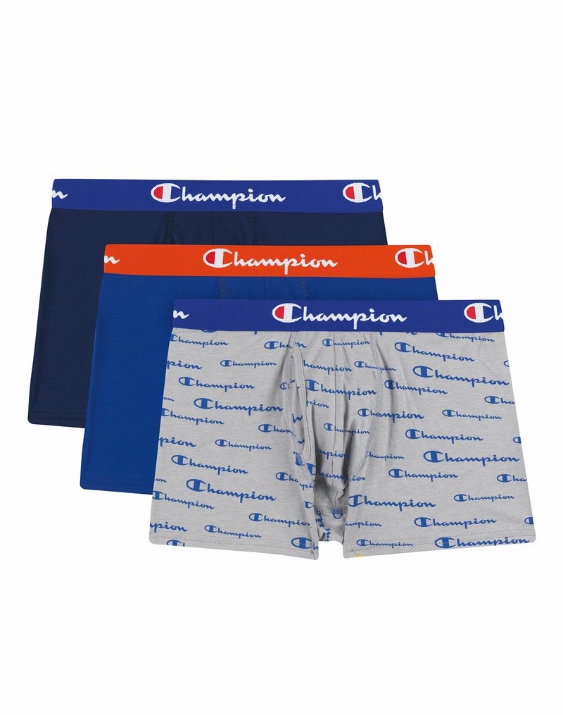 Men's Champio Trunks Pack Briefs Grey | F8CH97