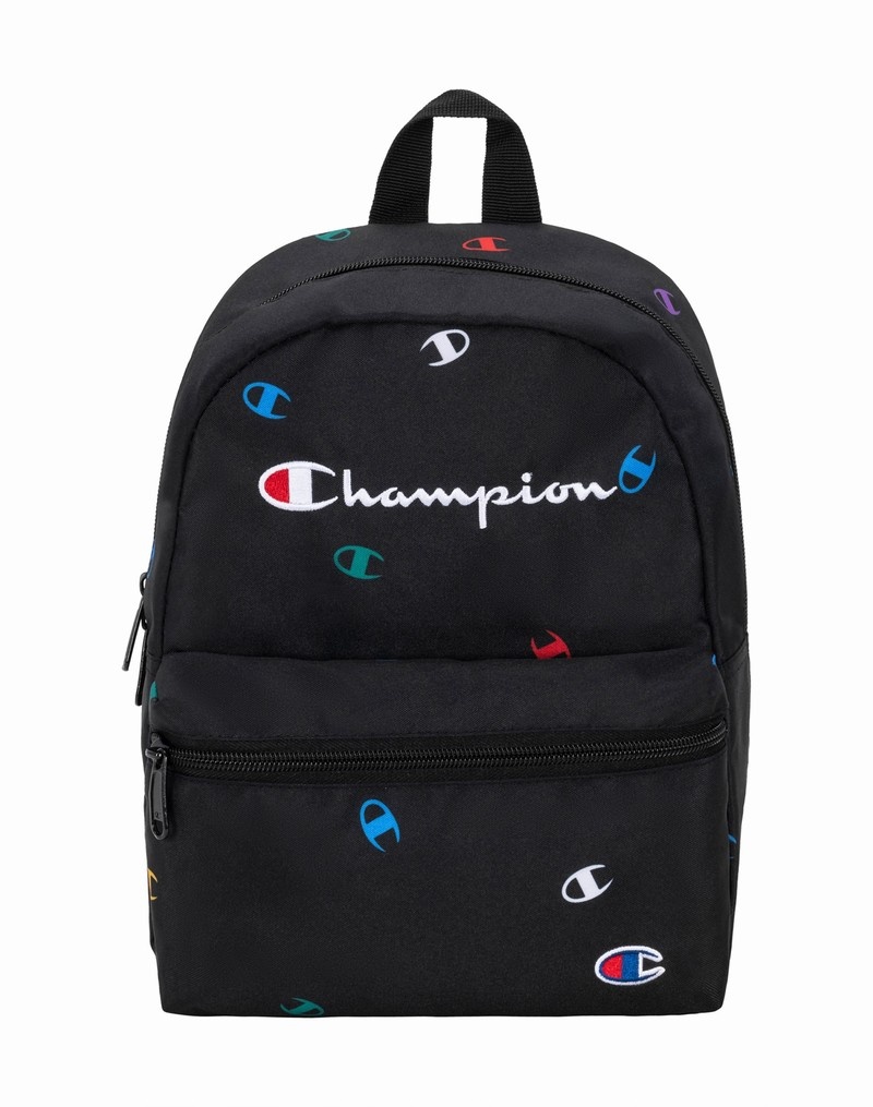 Men\'s Champio Varsity Mini Backpacks Black | N0JL15