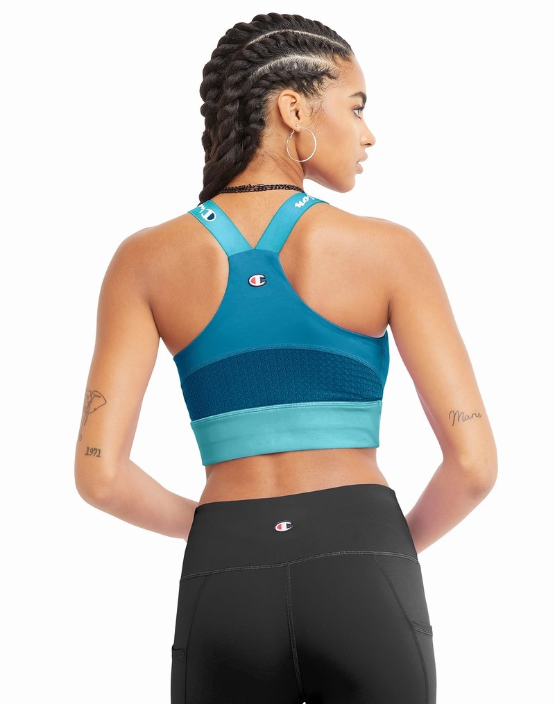 Women's Champio Absolute Cropped Tops Turquoise | H8EY10