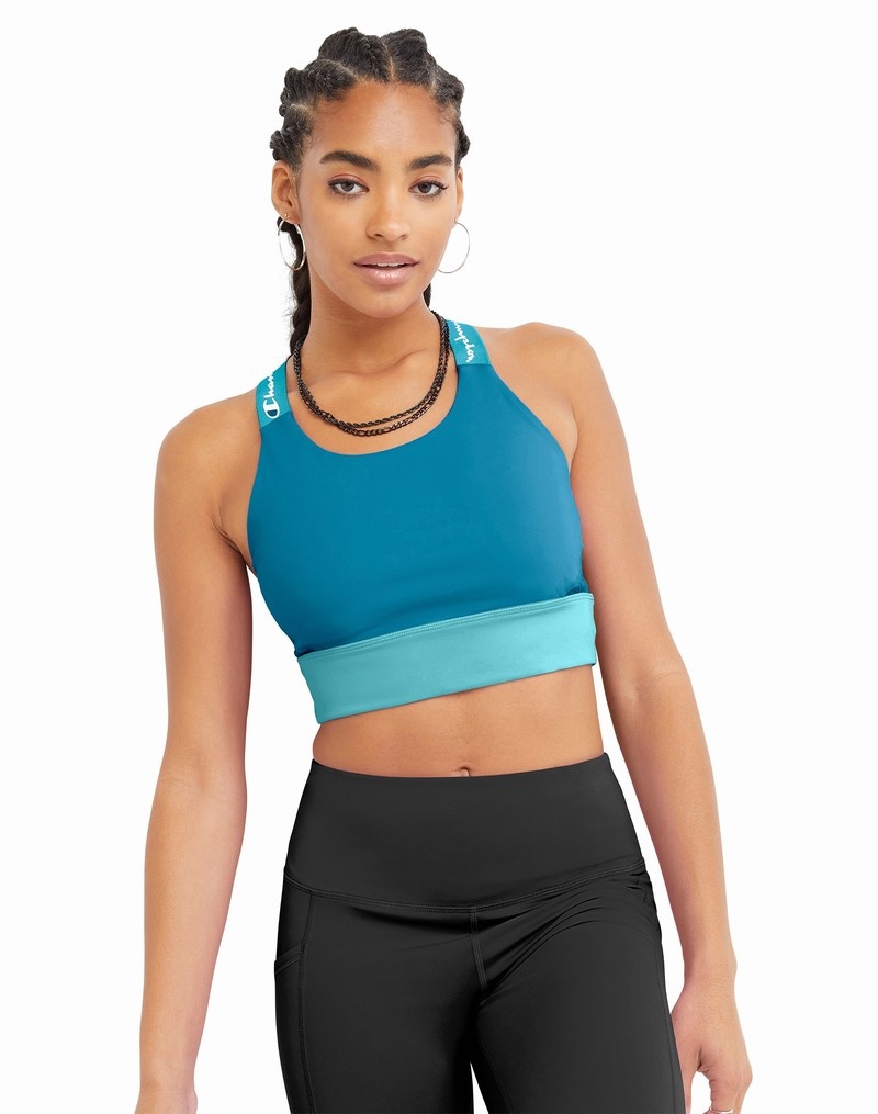 Women\'s Champio Absolute Cropped Tops Turquoise | H8EY10