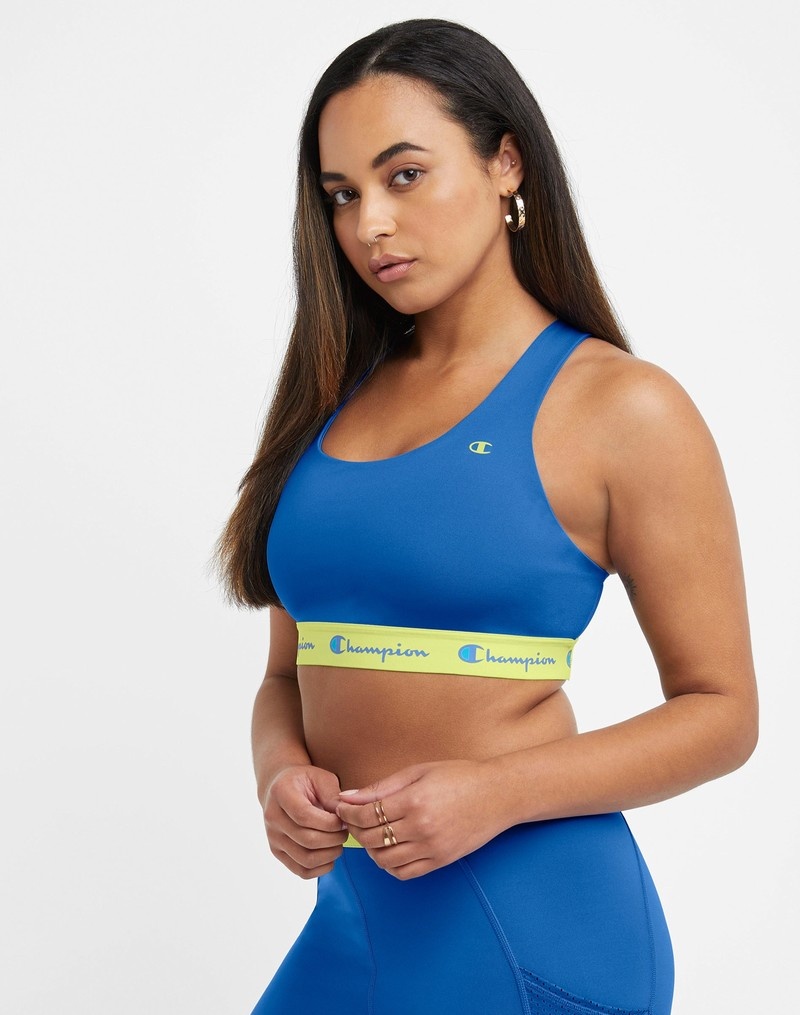 Women's Champio Absolute Sports Bra Blue | M2DR74