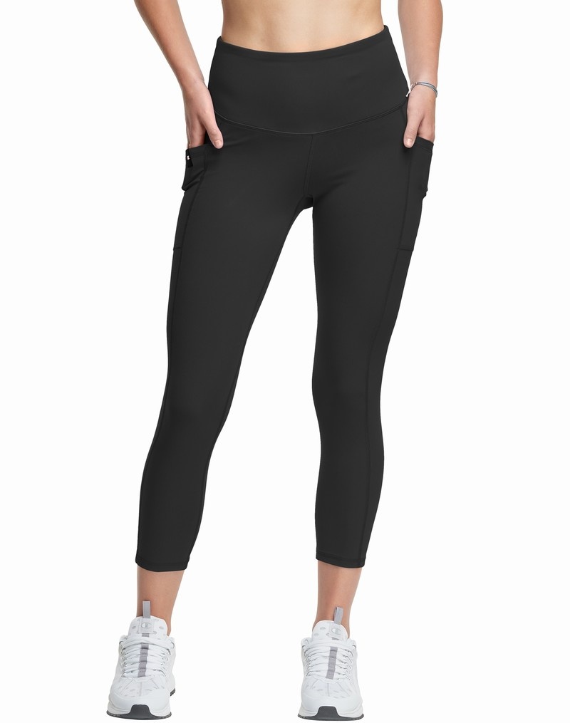 Women\'s Champio Absolute ¾ Pocket Leggings Black | W6SB05