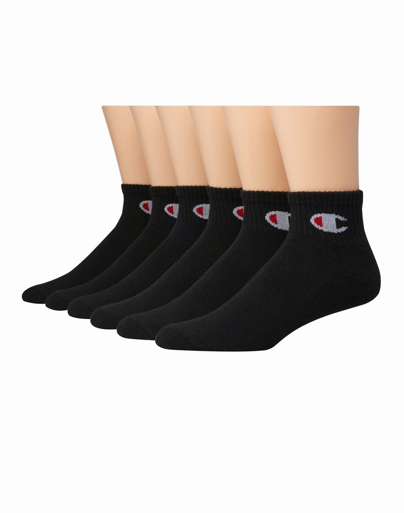 Women\'s Champio Ankle C Logo Socks Black | I1RE27