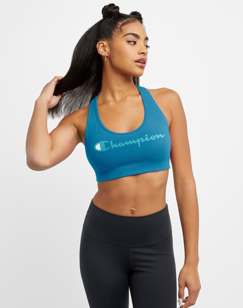 Women\'s Champio Authentic Sports Bra Turquoise | V7EW19