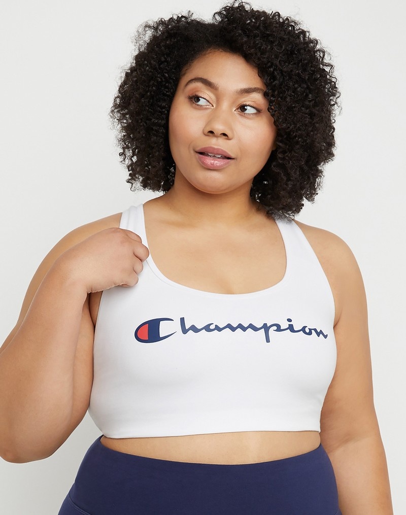 Women\'s Champio Authentic Sports Bra White | A4LJ84