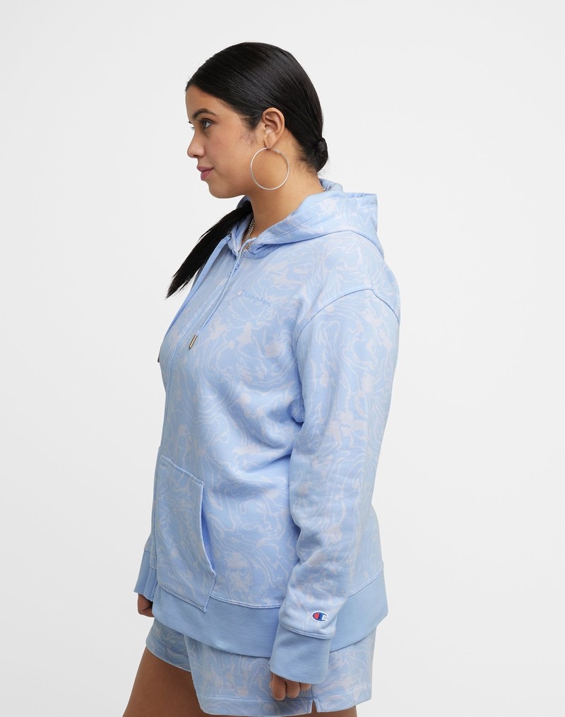 Women's Champio Campus French Terry Full-Zip Jackets Blue | G2SR62