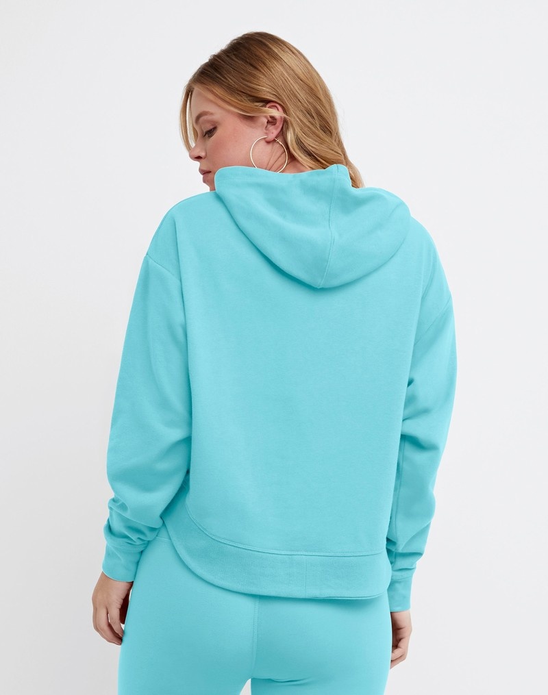 Women's Champio Campus French Terry Hoodie Blue | D3QL65