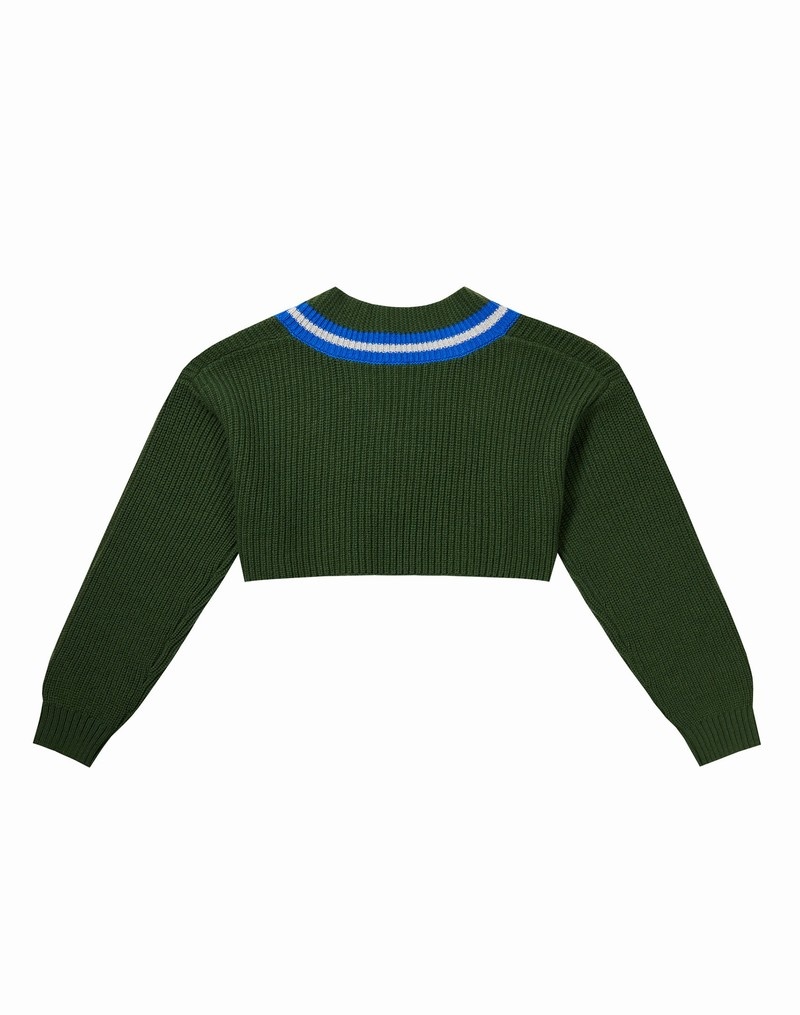 Women's Champio Champion x Guizio Cropped Sweaters Green | U3LA42