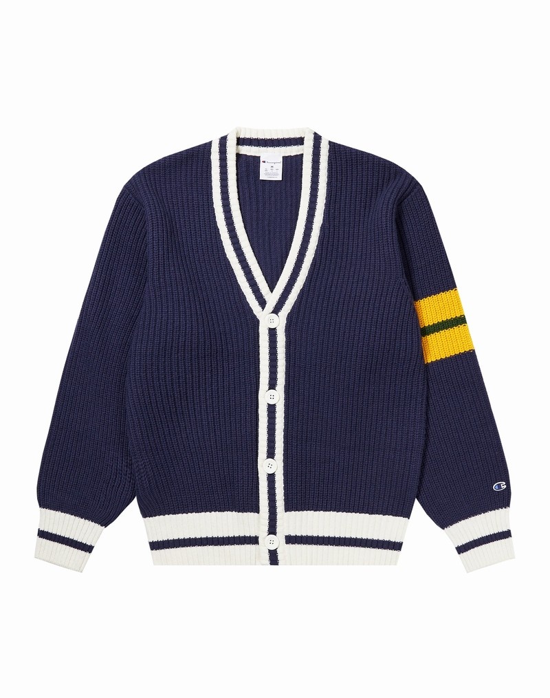 Women's Champio Champion x Guizio Oversized Cardigan Navy | M2AJ64