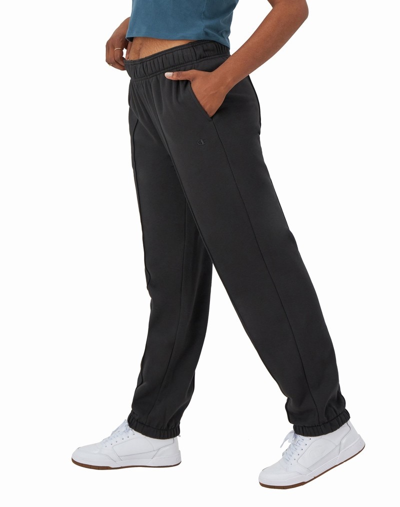 Women's Champio Classic Fleece Oversized Joggers Black | A8FH11