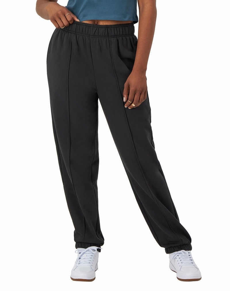 Women\'s Champio Classic Fleece Oversized Joggers Black | A8FH11