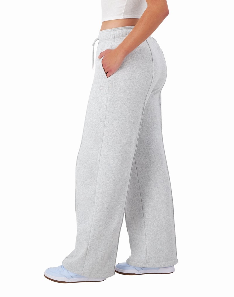 Women's Champio Classic Fleece Wide-Leg Pants Grey | R3YI52