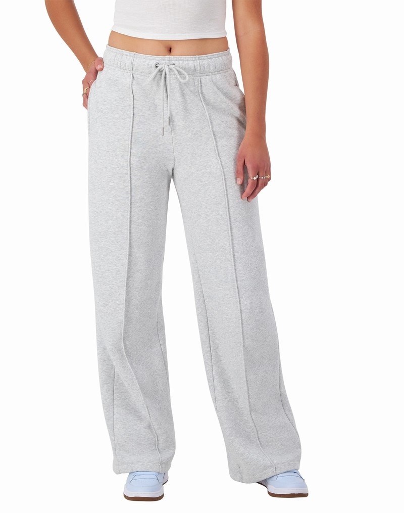 Women\'s Champio Classic Fleece Wide-Leg Pants Grey | R3YI52