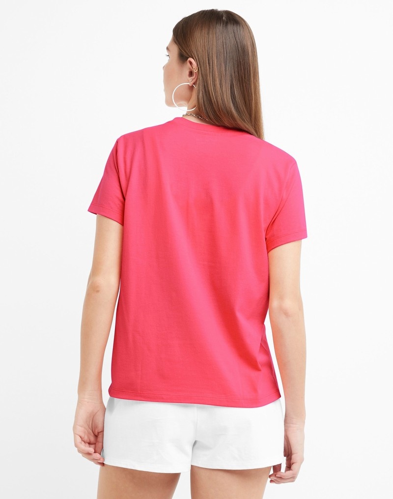 Women's Champio Classic Graphic T Shirts Pink | K5ZP70