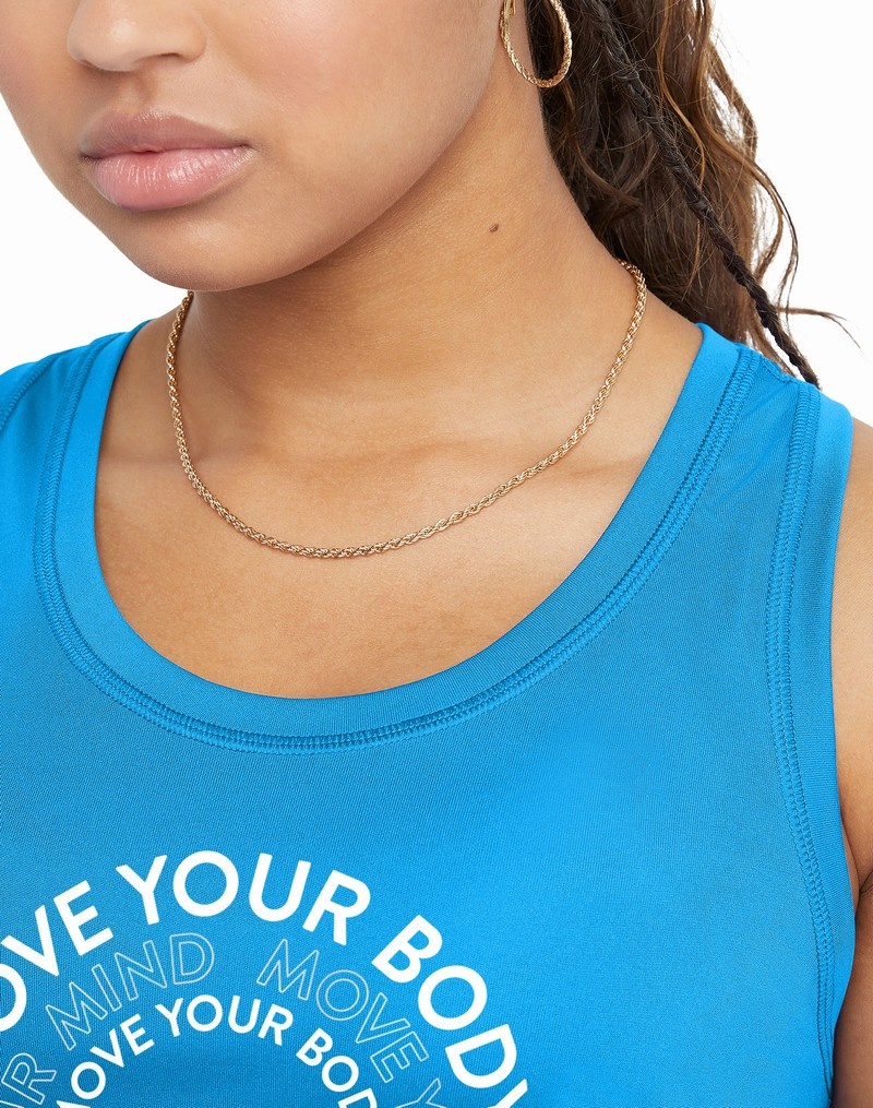 Women's Champio Classic Sport Tank Top Blue | Z9FS67