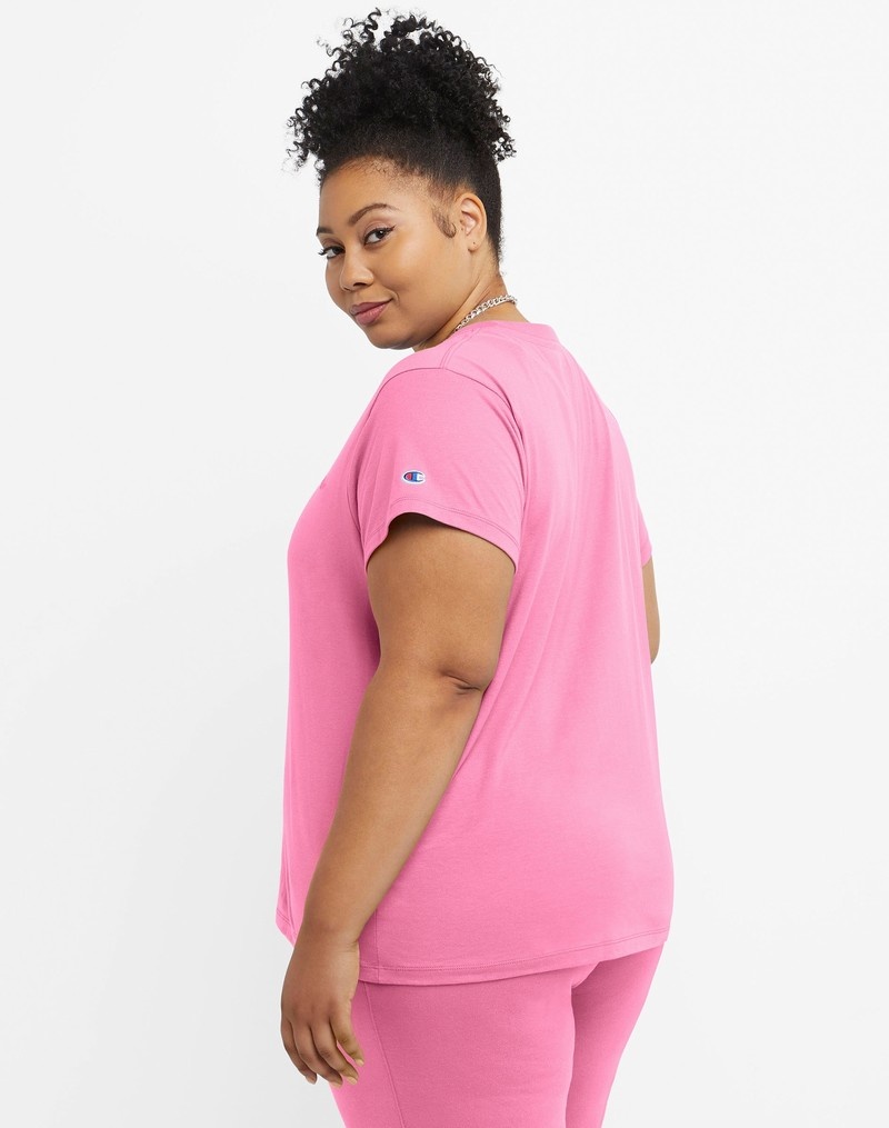 Women's Champio Classic T Shirts Pink | K8UN11