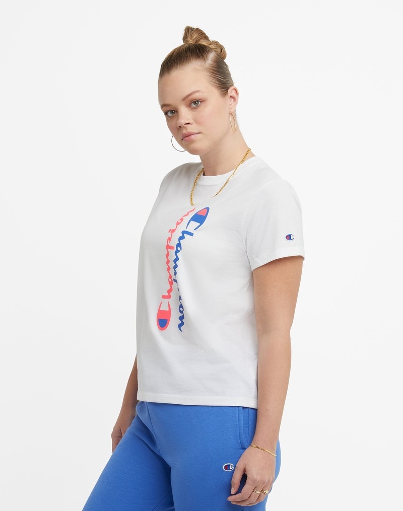 Women's Champio Classic T Shirts White | G7FC82