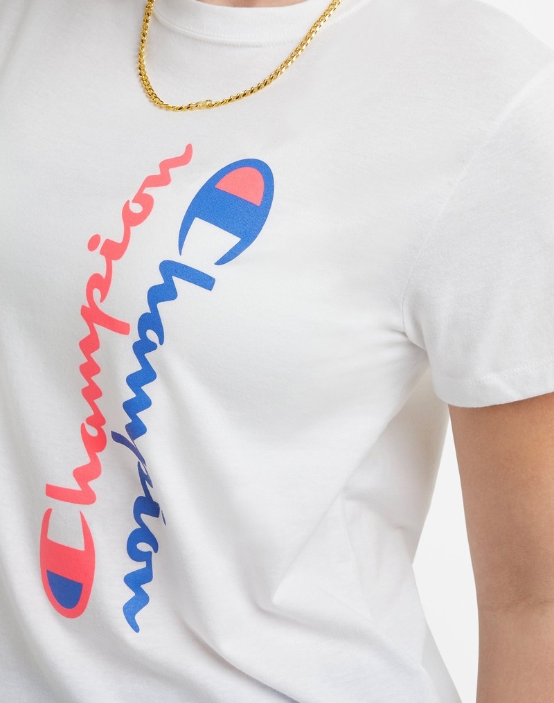 Women's Champio Classic T Shirts White | G7FC82