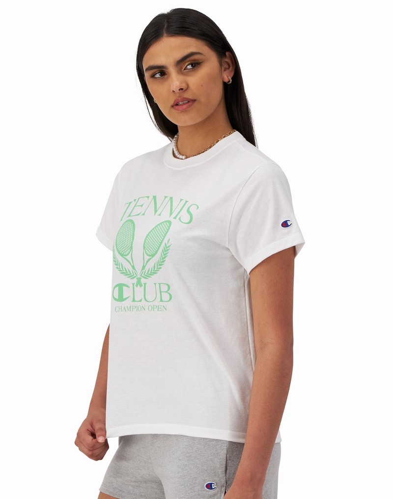 Women's Champio Classic T Shirts White | M7VV56