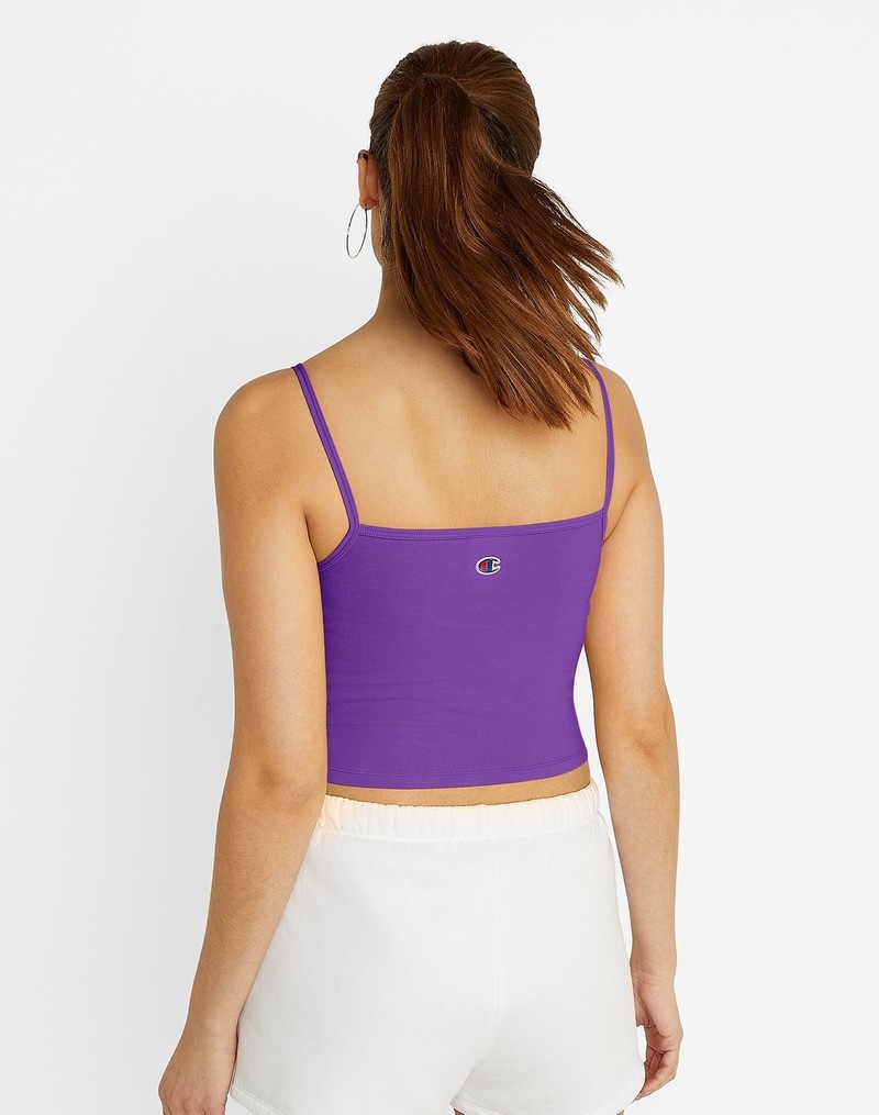 Women's Champio Everyday Cami Cropped Tops Purple | A8CO09